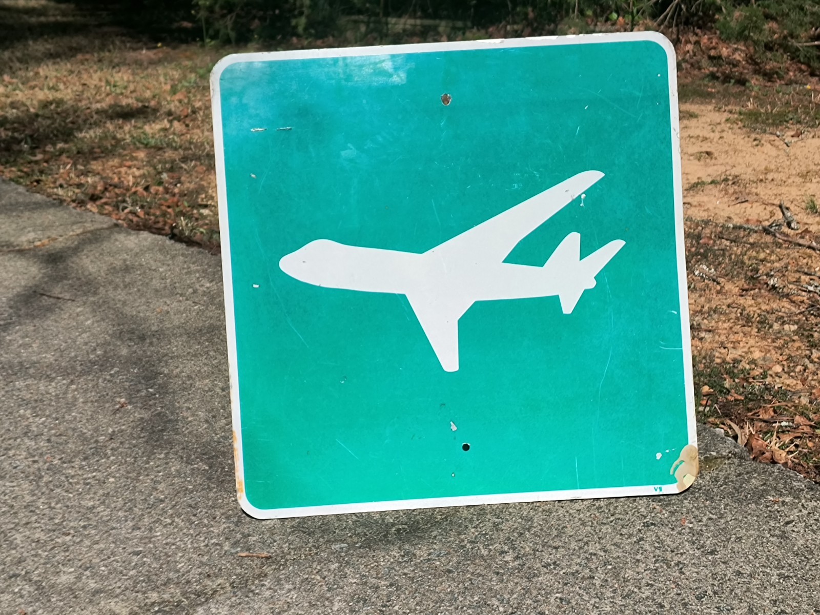 Vintage Airplane Retired Authentic Aluminum Road Sign 24x24 Inch, Monroe Georgia