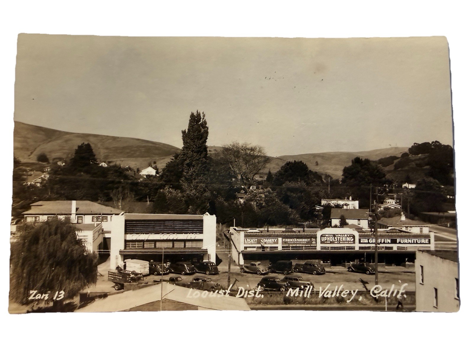 c.1939-1950 RPPC: Locust Dist. Mill Valley, CA - Real Photo Postcard