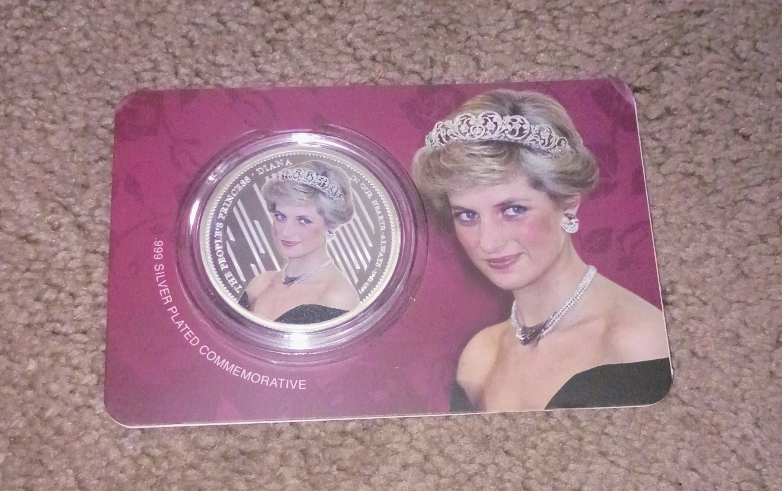 Silver Plated Commemorative Medallion Featuring Diana Princess Of Wales...