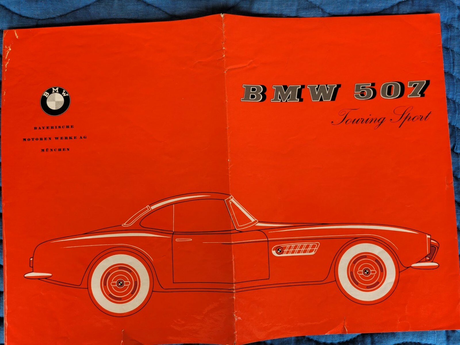 ❤️ Genuine Original 1957 BMW 507 Touring Sport Brochure Dated 9.57 German Text 