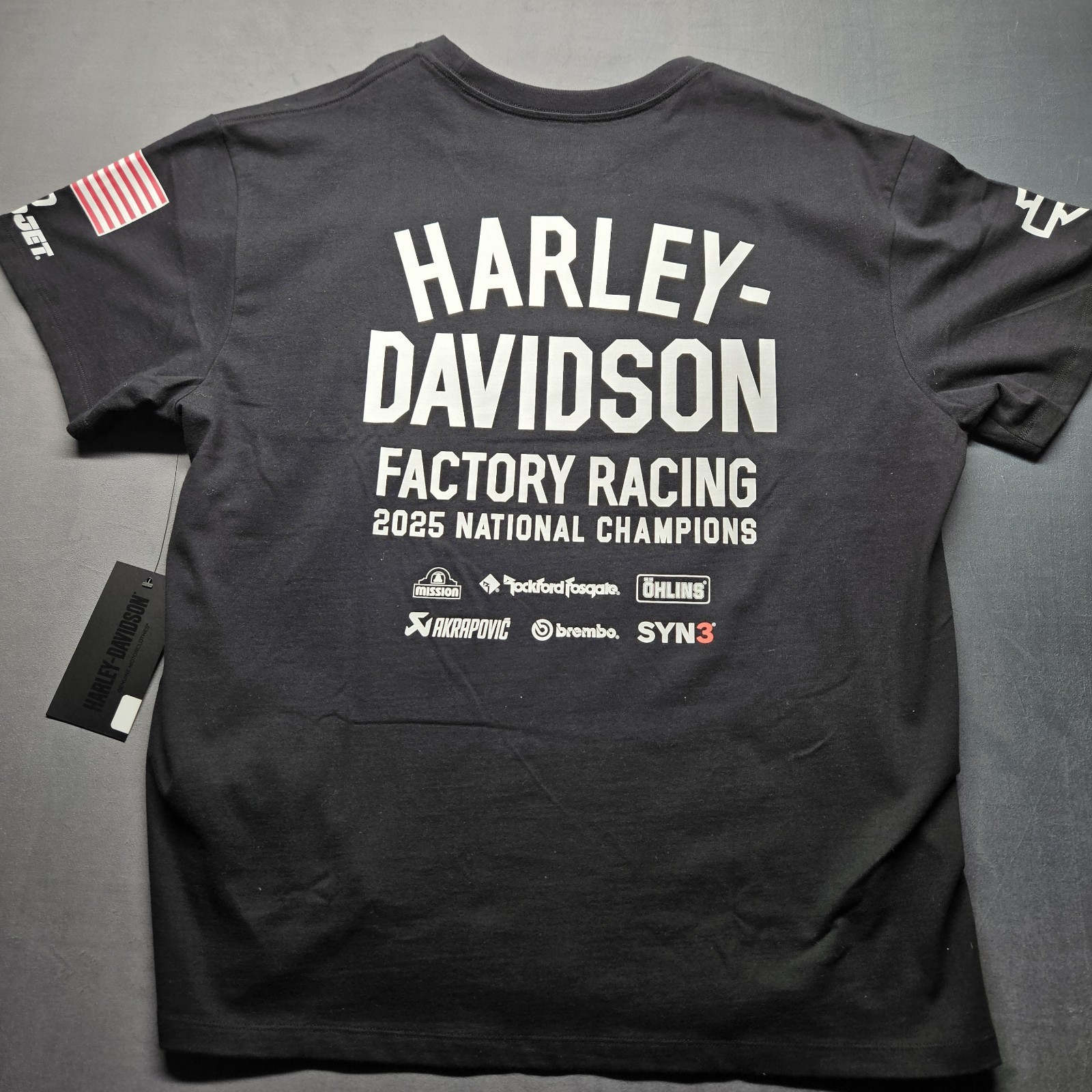 2025 HARLEY DAVIDSON H-D Championship Tee SZ: 2XL Harley Davidson Factory Racing 2025 HARLEY DAVIDSON H-D Championship Tee SZ: 2XL Harley Davidson Factory Racing