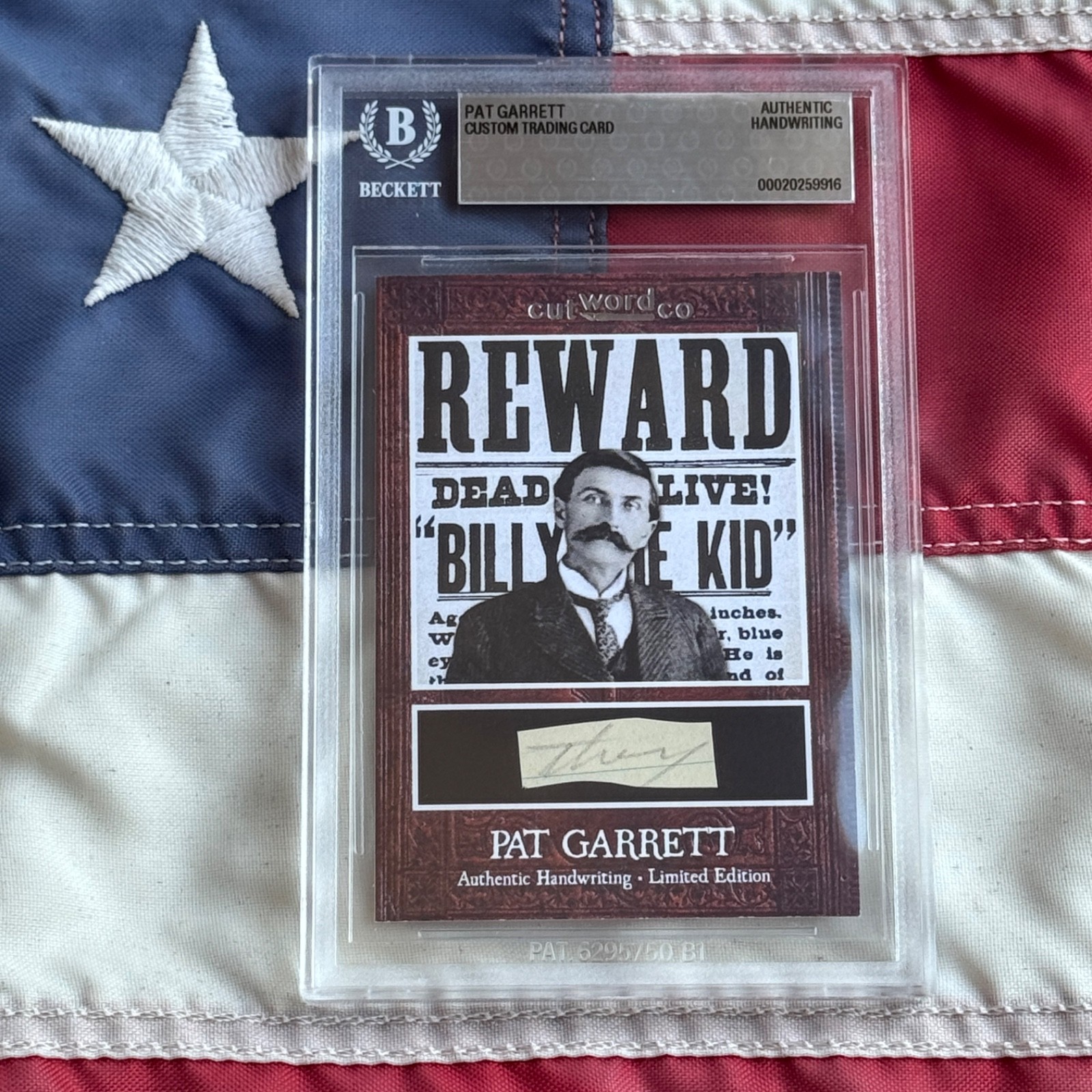 Pat Garrett BAS Handwriting Removed from Autograph Letter Signed [BILLY THE KID]