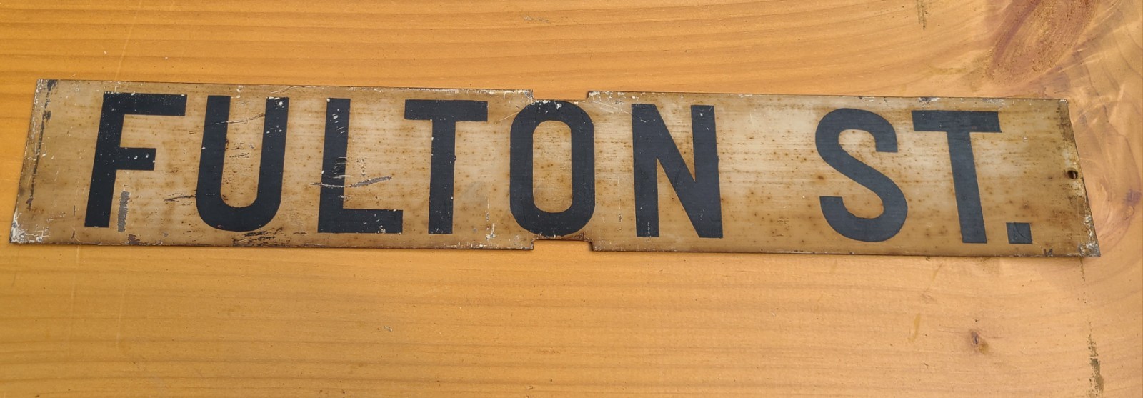 RARE VINTAGE NYC SUBWAY BMT MULTI SECTION CAR FULTON ST SIGN BROOKLYN NY 1936
