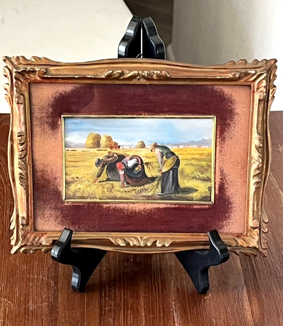 Victorian Gilded Carved Wood Picture Frame Velvet Inner Matte Border 6\