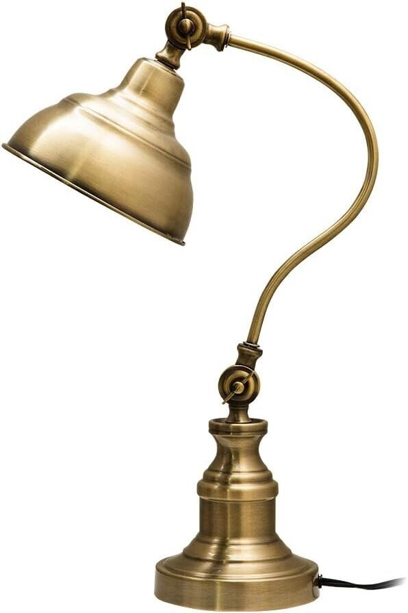 Brass Desk Lamp, Adjustable Table Vintage Task Lamp with Matte