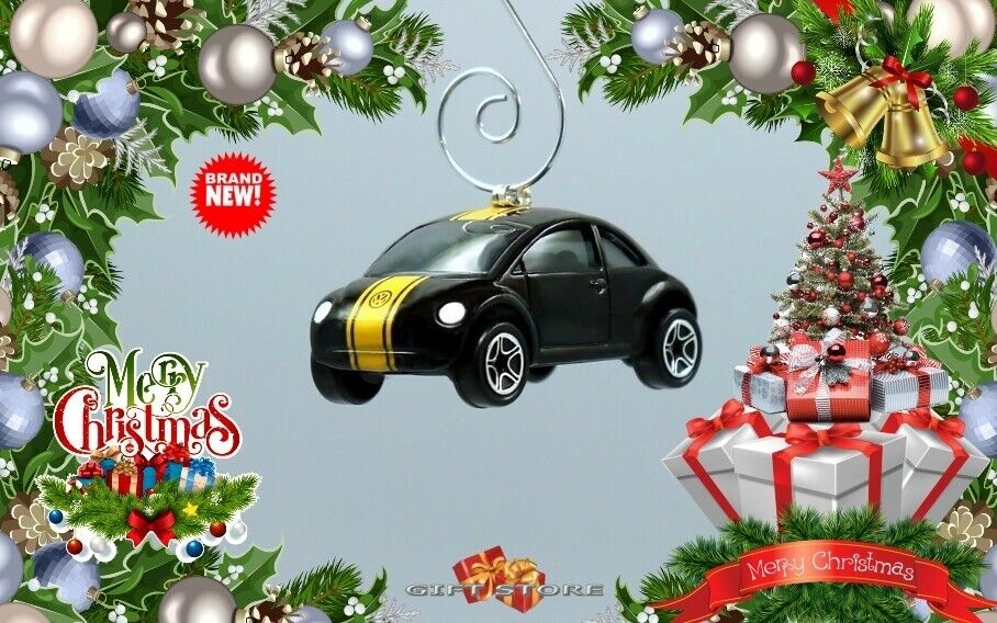 🎁RARE BLACK NEW VW BEETLE VOLKSWAGEN CHRISTMAS ORNAMENT/FAN HANGER GREAT GIFT🎁