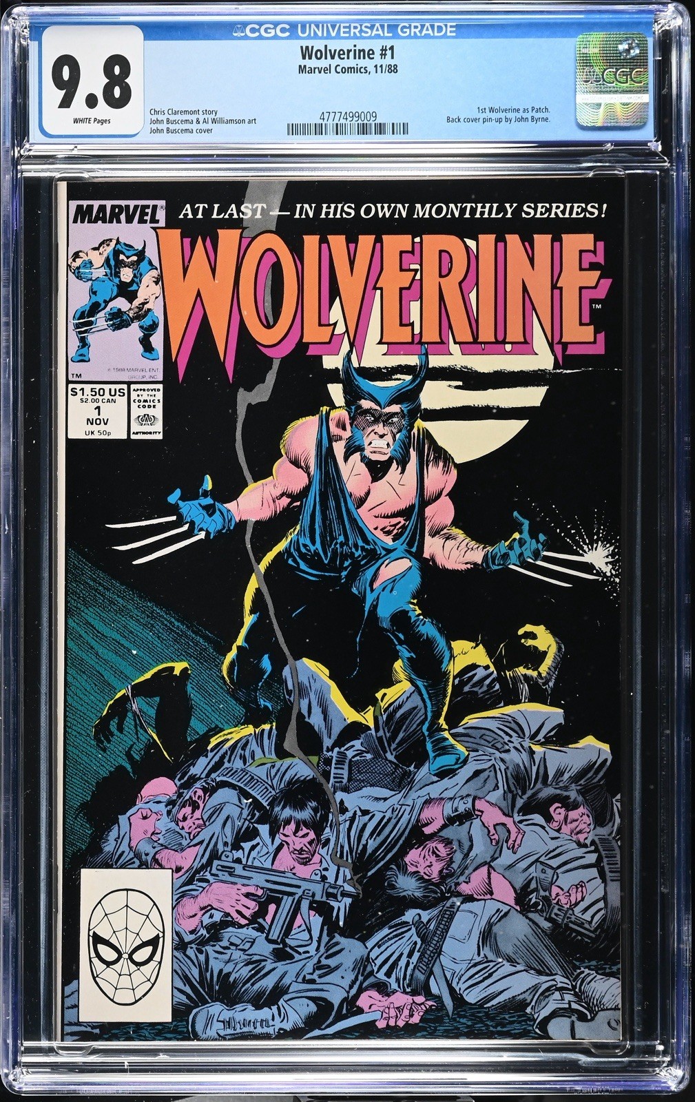 Wolverine #1 CGC 9.8 NM/MT 1988 Marvel Comics - 1st Patch Appearance WP