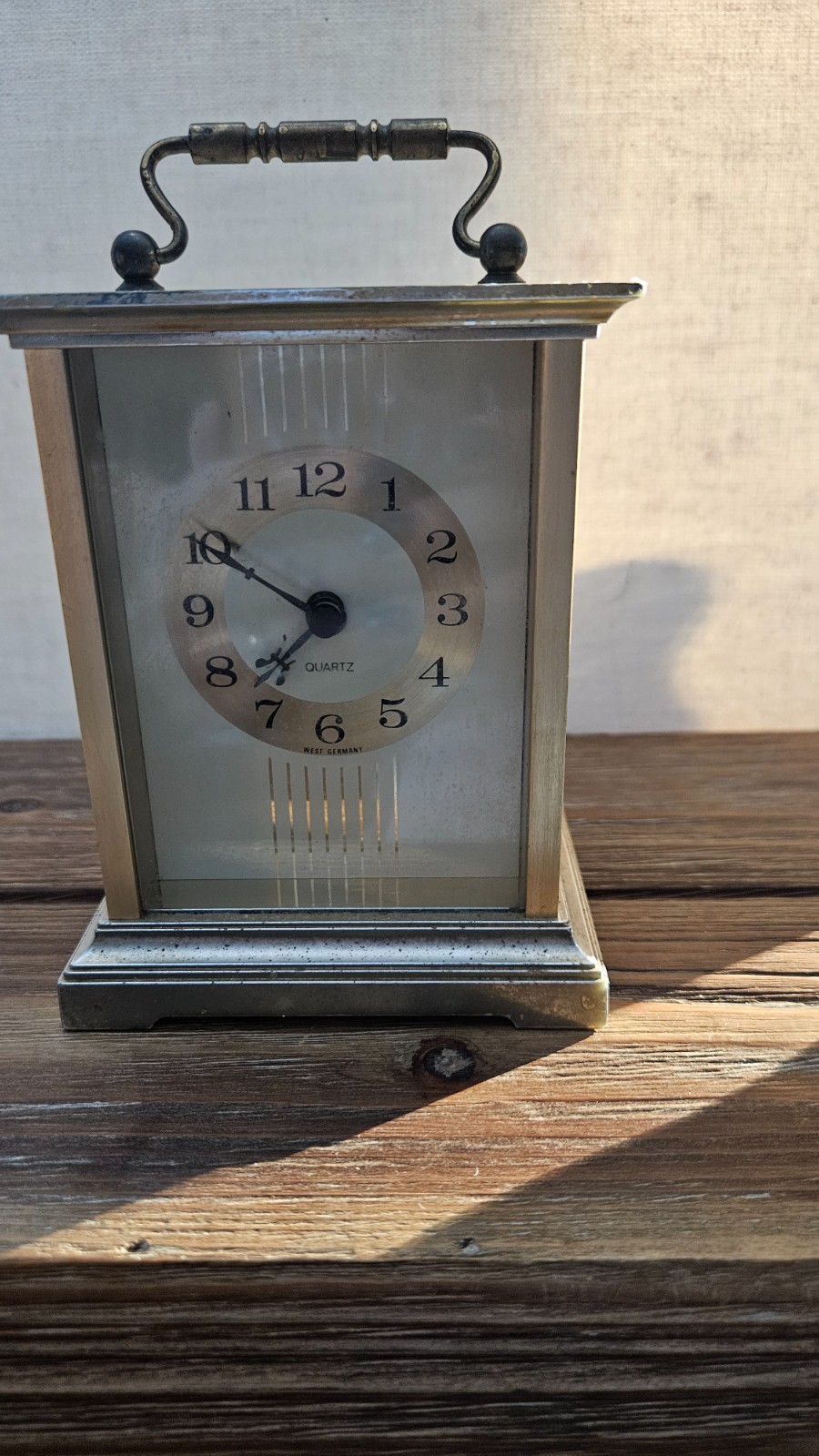 Vintage Weil Lehman Brass Carriage Clock, Mid-Century Mantel Decor