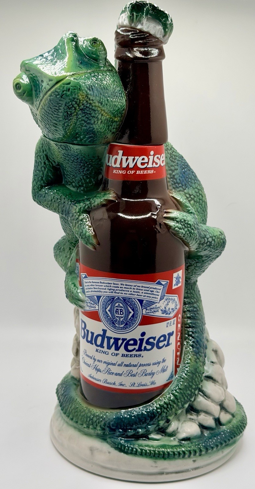 Vintage 1997 Budweiser Character Louie The Lizard Beer Stein W/Original Box