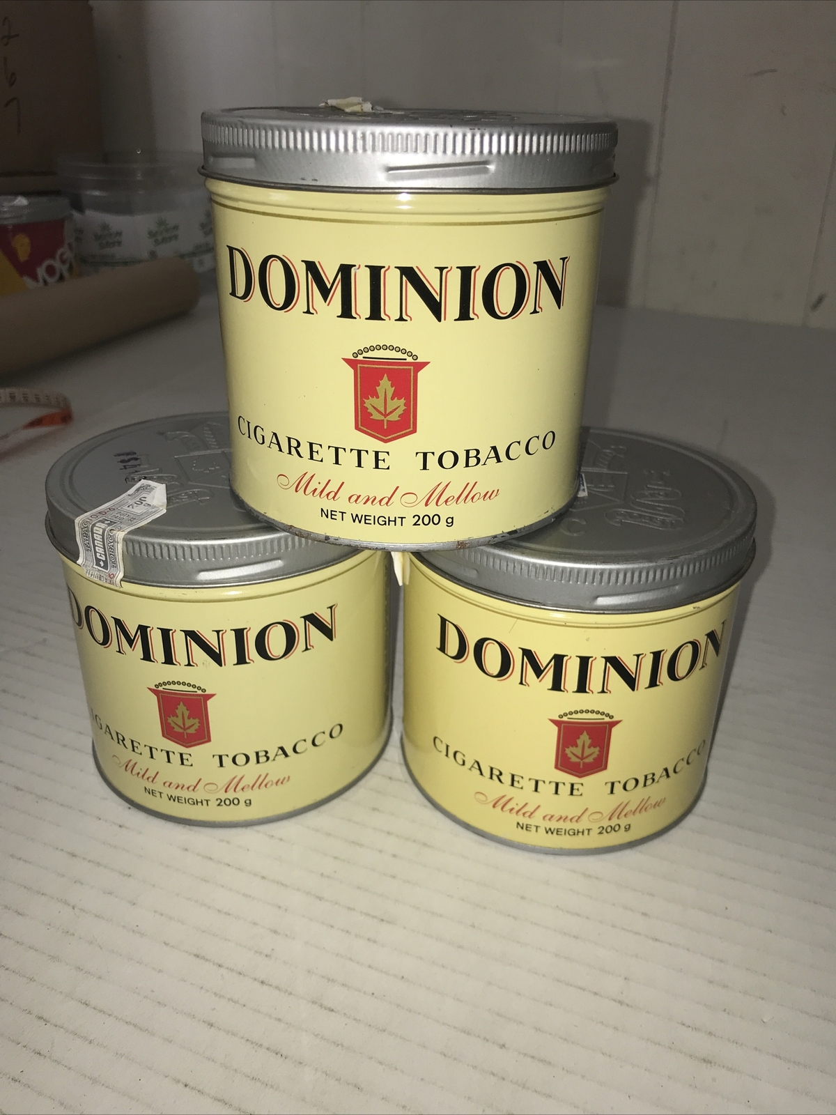 Dominion Cigarette Tobacco Cans (lot of 3)  empty P