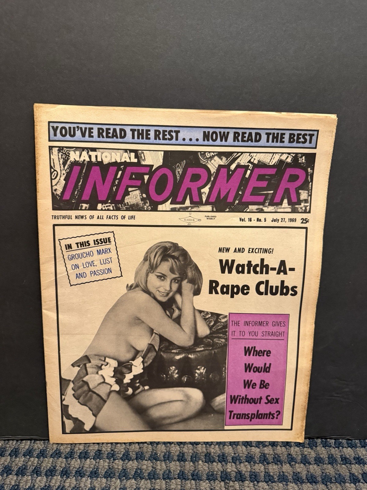 1969 July 27th National Informer Newspaper, Groucho Marx on Love  (VRN10C)
