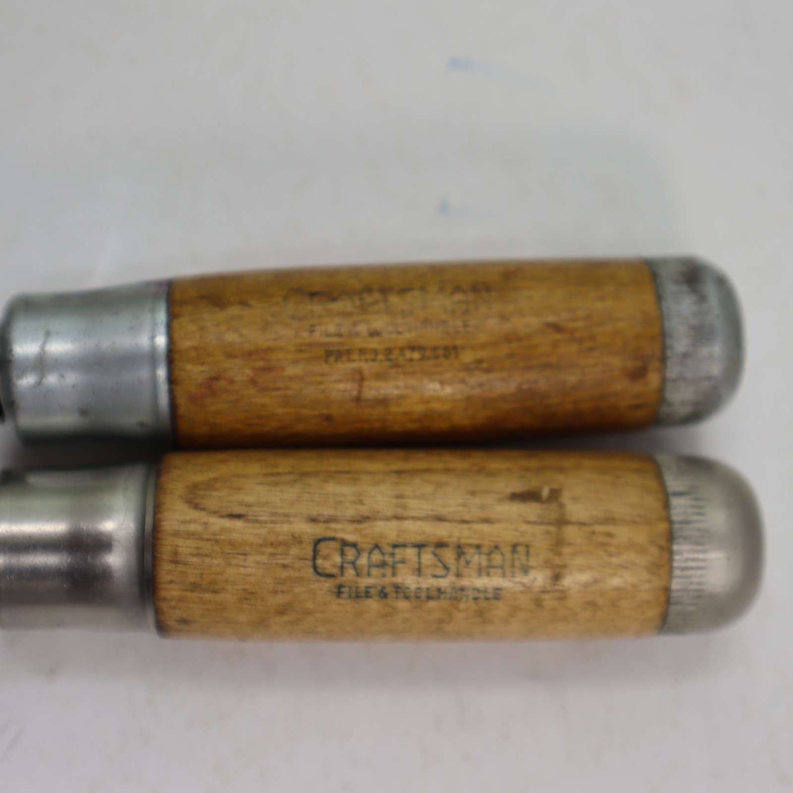 2 Craftsman File Handle Vintage Screw Out Adjustable Wood & Metal 2 Craftsman File Handle Vintage Screw Out Adjustable Wood & Metal
