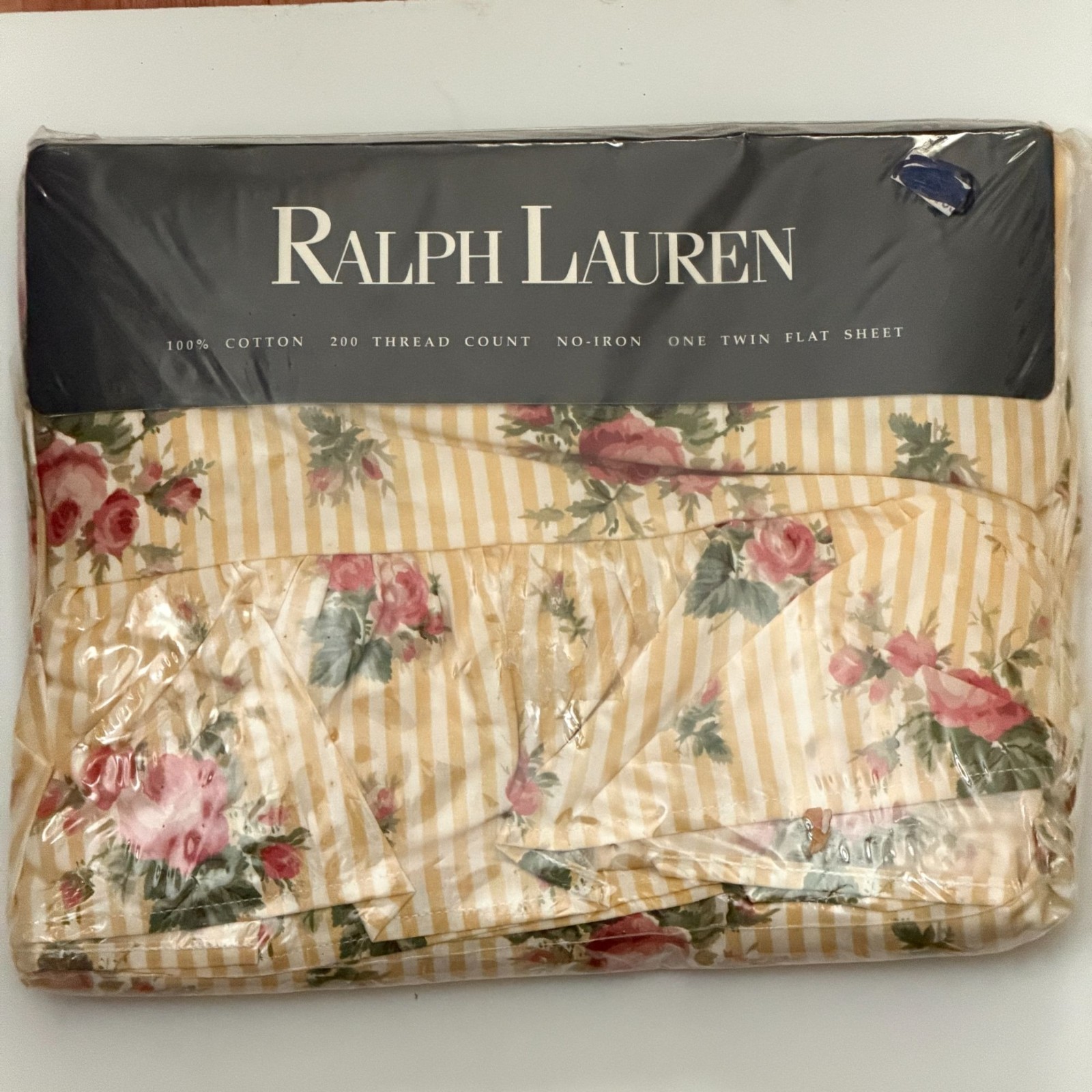 Vintage NIP Old Dead Stock Ralph Lauren Sophie Floral Yellow Twin Flat Sheet USA Vintage NIP Old Dead Stock Ralph Lauren Sophie Floral Yellow Twin Flat Sheet USA