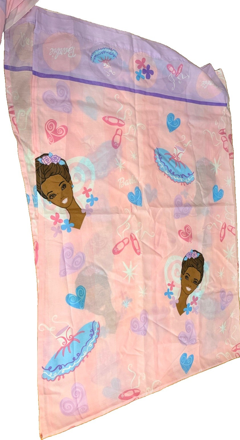 Vintage Mattel African American Ballerina Barbie Twin Sheet Set With Pillowcase