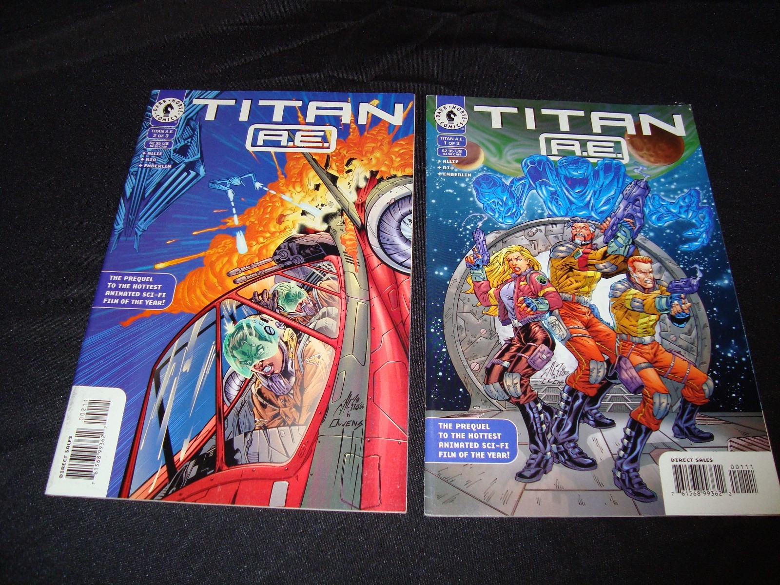 Titan A.E. #1-2 Dark Horse Comics 2000 Set Animated SCI FI Movie Series