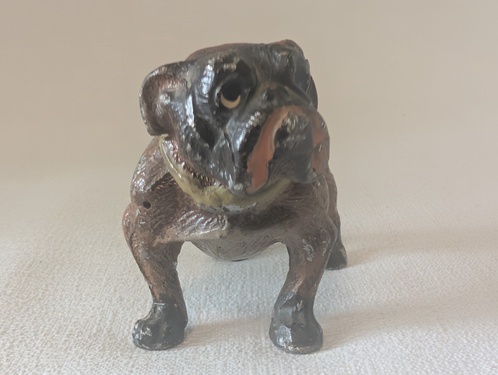 Vtg Bulldog Statue Lead Figurine Made In Germany