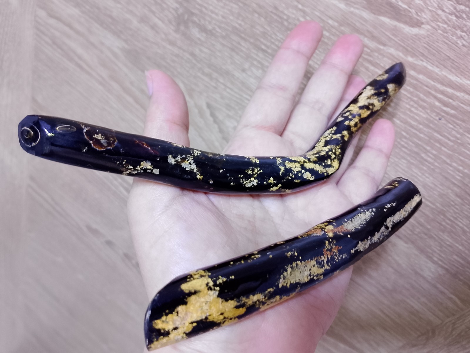 Genuine Black &gold Coral Branch 105 gr Rare Natural 2 pcs Specimen for jewelry