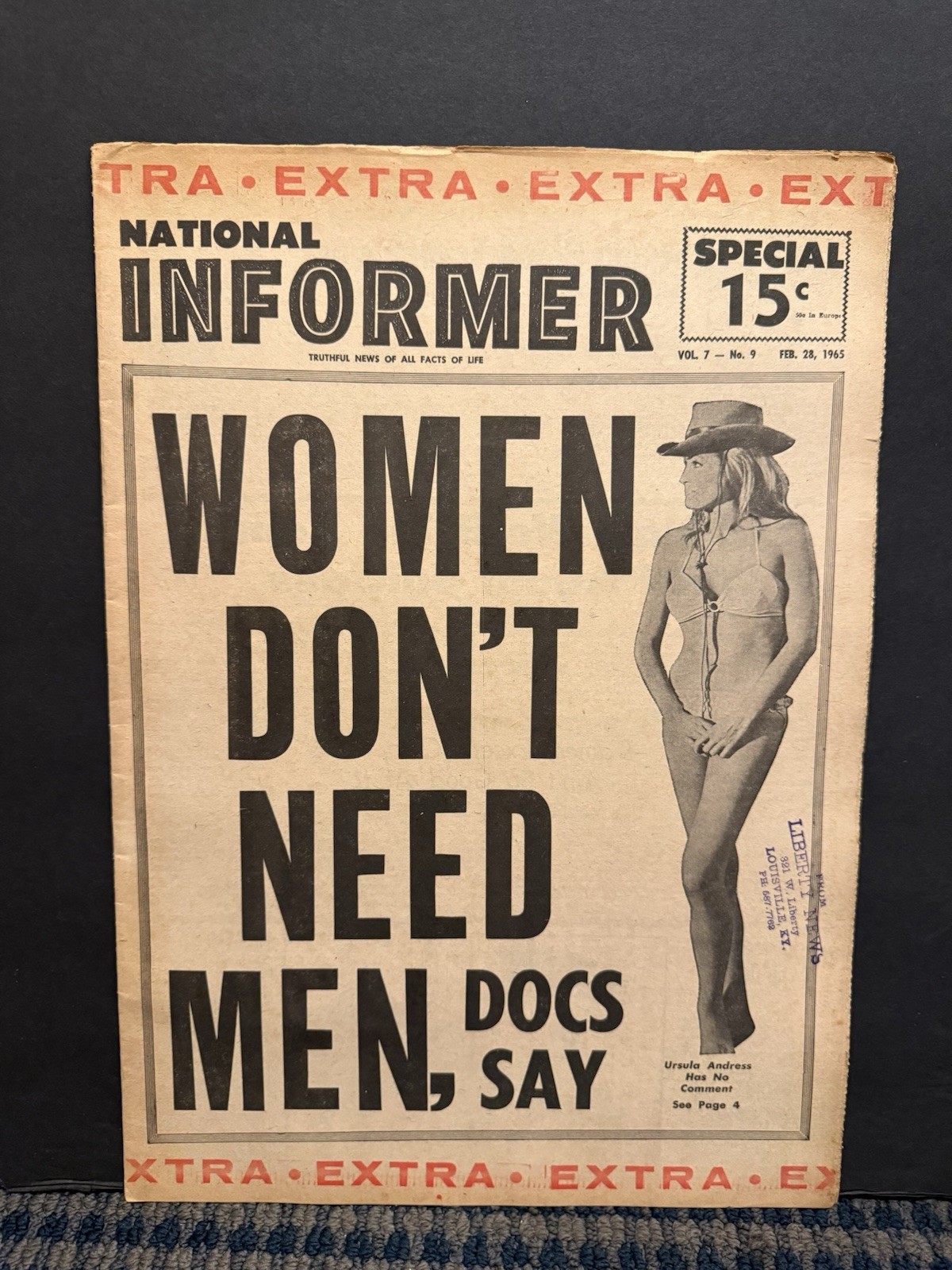 1965 Feb 25th National Informer Newspaper, Ursula Andress  (VRN10F)