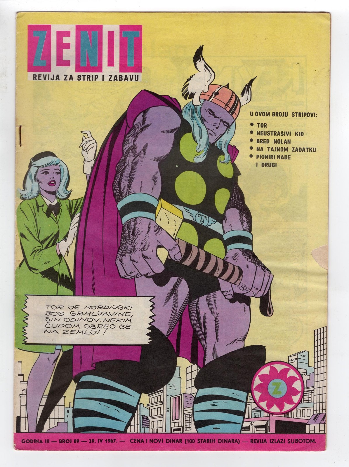 1966 MARVEL THOR #127 1ST PLUTO, HIPPOLYTA, VOLLA RARE KEY ZENIT YUGO YUGOSLAVIA