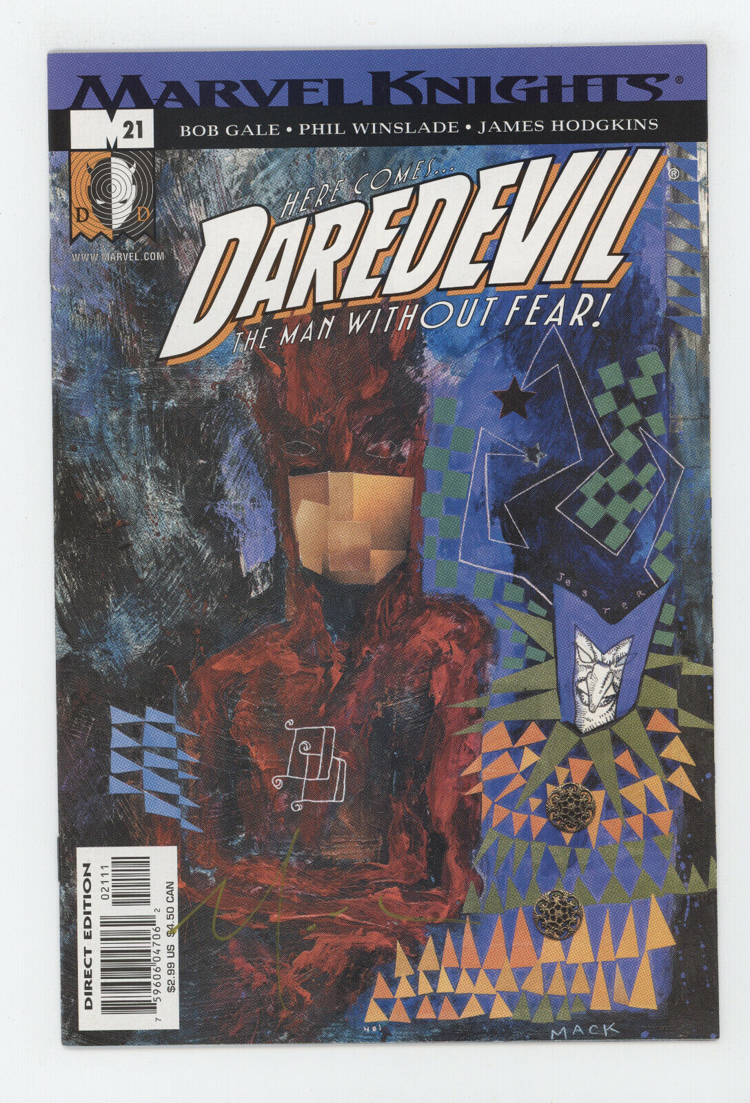 Daredevil 21 Marvel Knights 2001 NM Signed David Mack