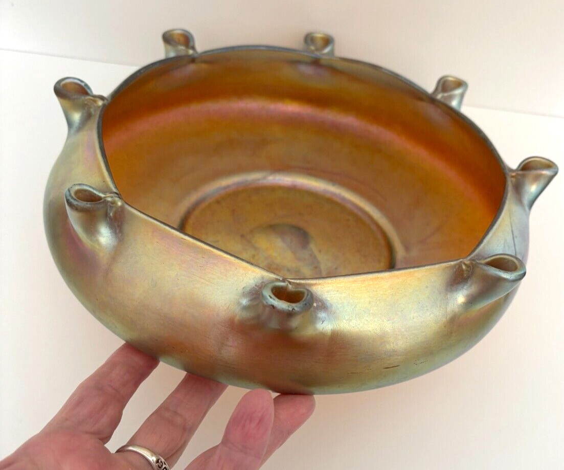 Antique Vtg 1915 STEUBEN Frederick CARDER GOLD AURENE Bowl PINCHED Corners 2775