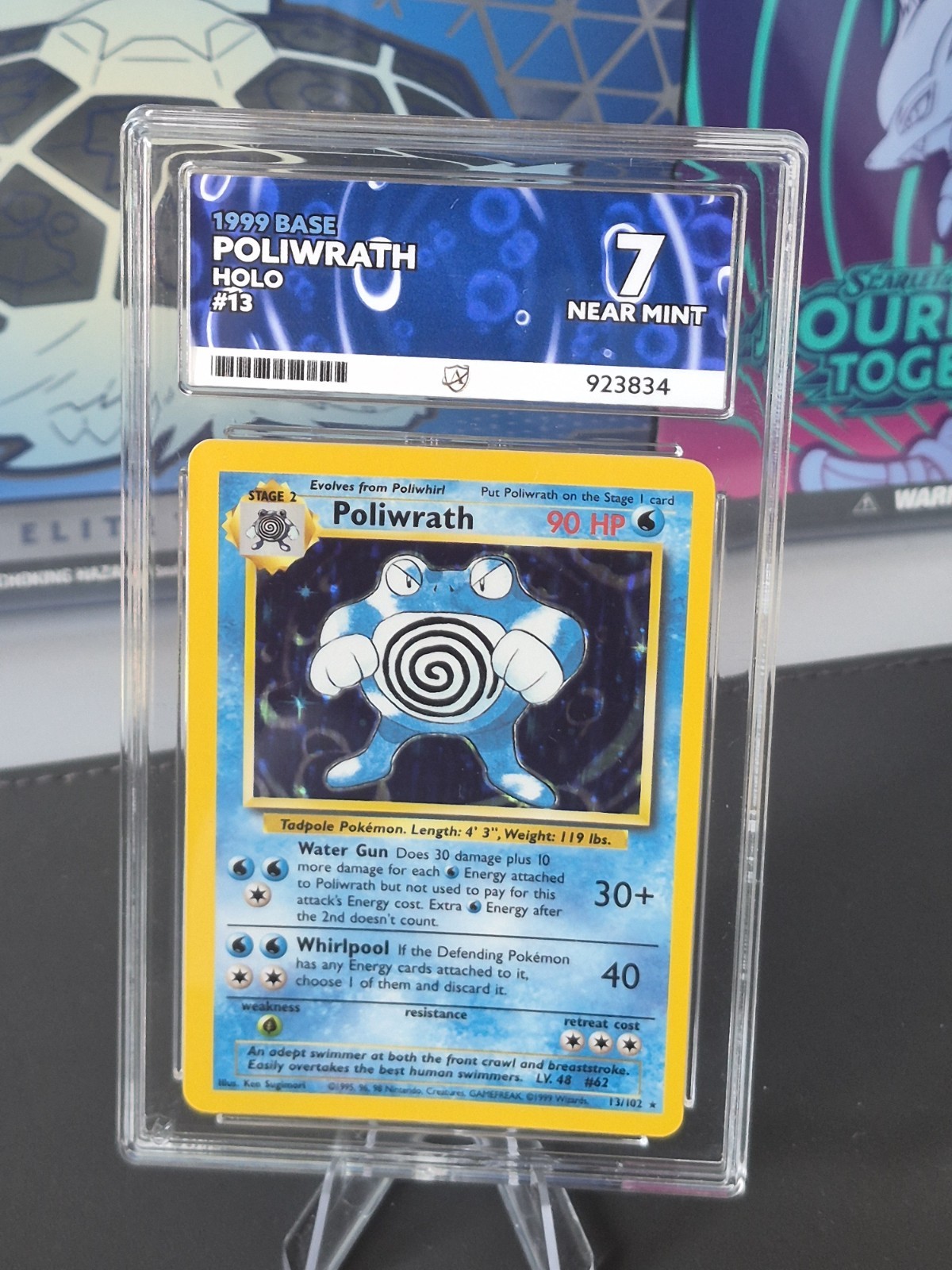 Pokémon Base Set Poliwrath Holo (#13/102) Ace Grade 7 Pop 12 Vintage WOTC 1999