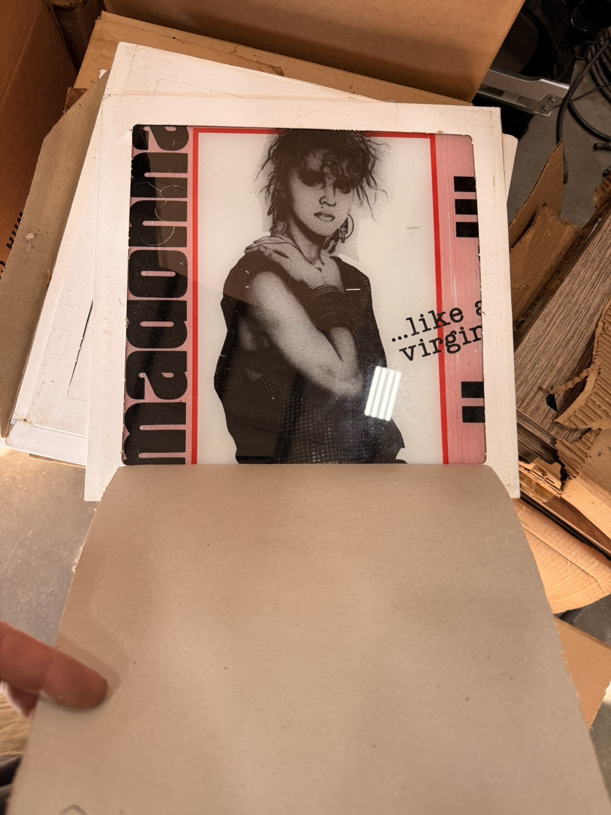 Vintage Madonna Like A Virgin Carnival Mirror Glass 12x12 RARE 1980s