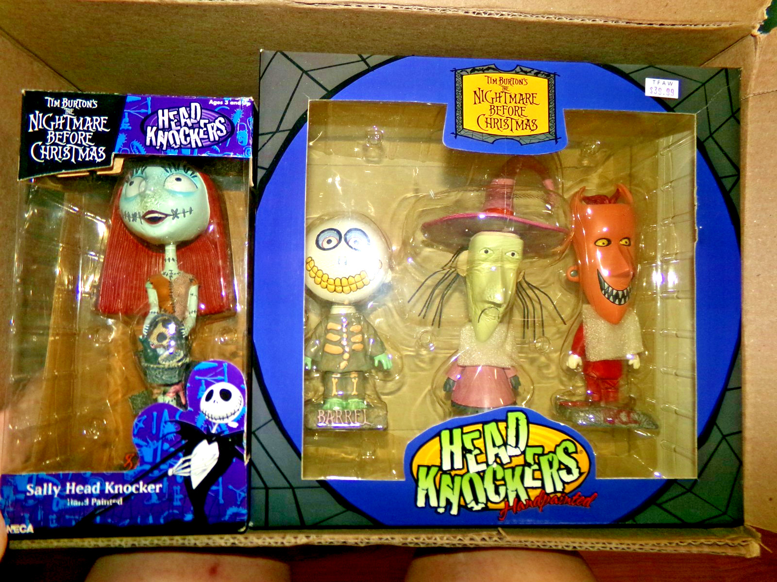 LOT VTG NECA NIGHTMARE BEFORE CHRISTMAS HEADKNOCKERS SALLY LOCK SHOCK BARREL NEW