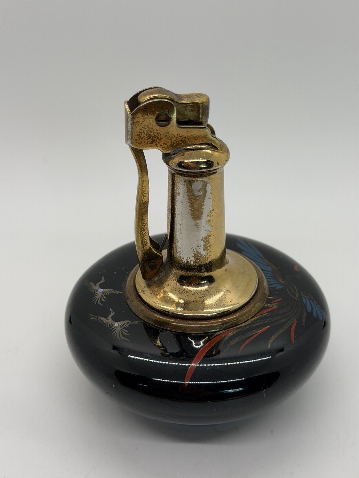 Vintage Betson\'s Japan Hand Painted Celluloid Table Top Lighter w/Birds