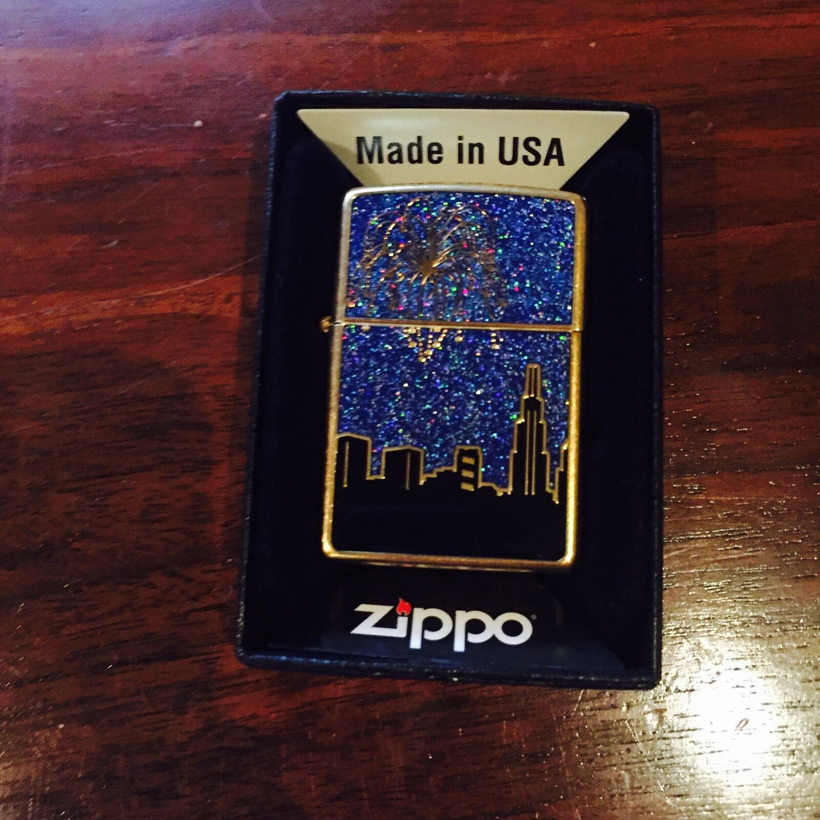 Zippo Lighter New York And Fireworks Emblem 2006 Design