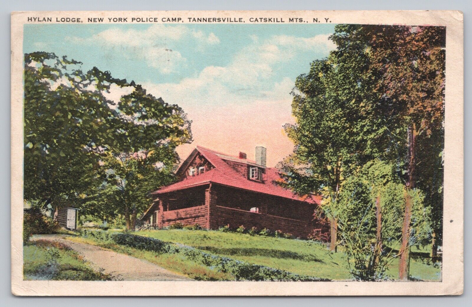 Postcard NY Tannersville Hylan Lodge New Yor Police Camp Catskill Mountain J3