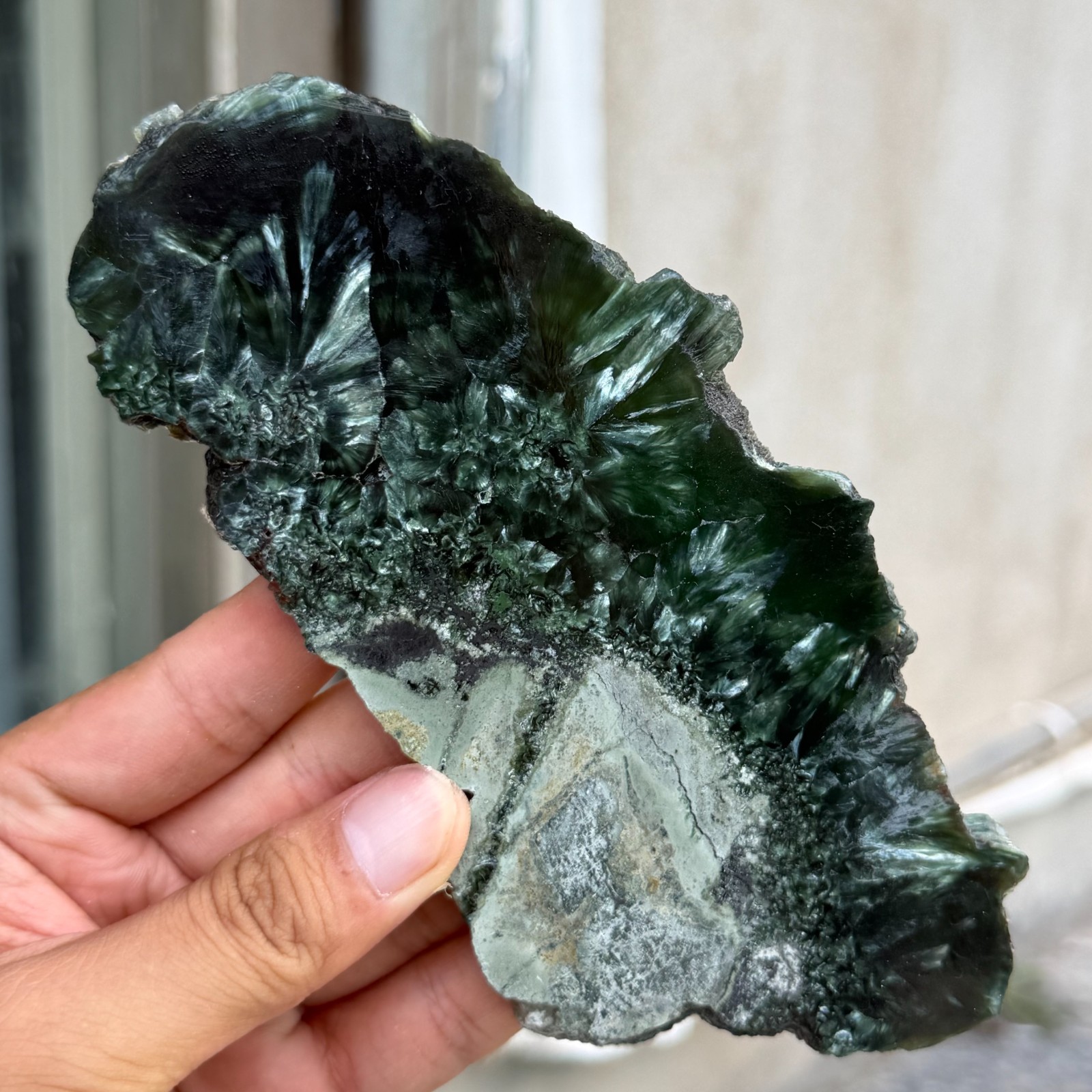 206g Rare Natural Seraphinite Slab Quartz Crystal Reiki Healing (Collection Lv.) 206g Rare Natural Seraphinite Slab Quartz Crystal Reiki Healing (Collection Lv.)