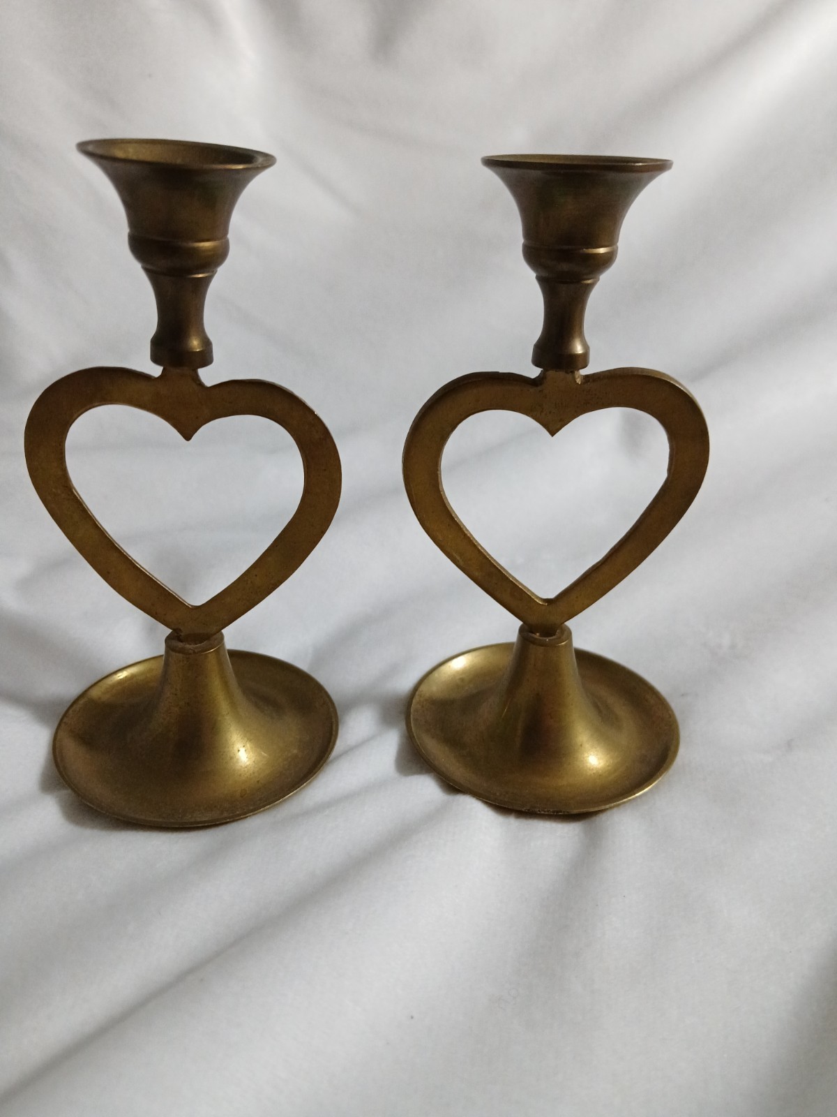 Set Of 2 Vintage Open Heart Candle Holders Made In India For Liards LTD 4.5\