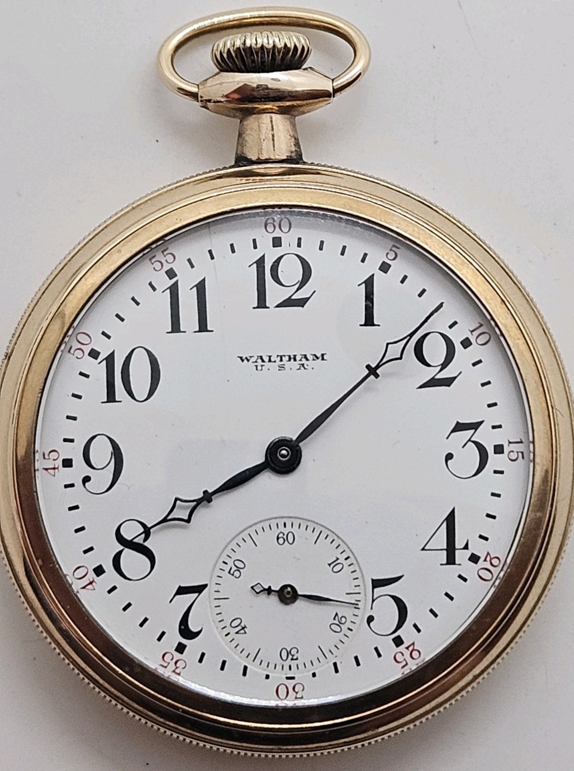 Antique Working 1908 WALTHAM '645' 21J Railroad Grade Gold G.F. Pocket Watch 16s