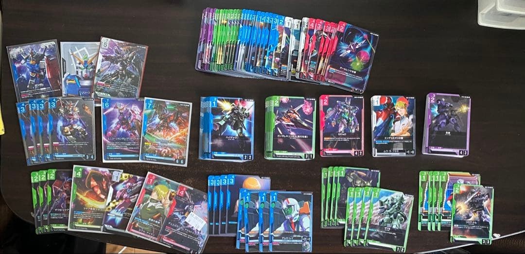 Gundam TCG retirement sale (mostly blue-green Zeon parts)