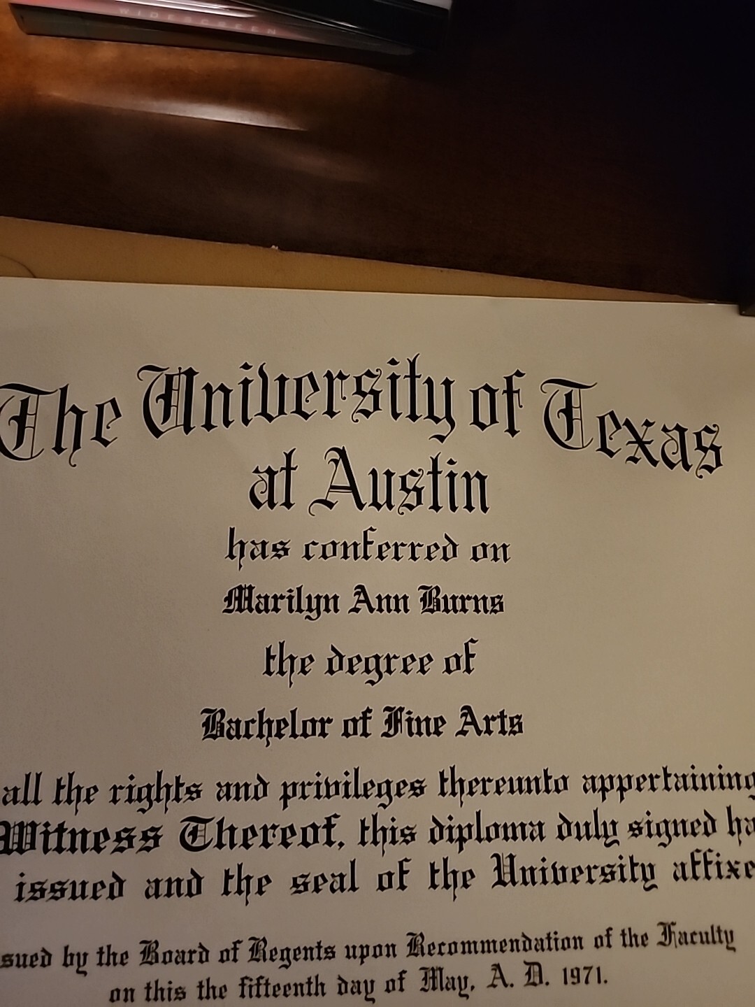 Marilyn Burns College Degree Texas Chainsaw Massacre Ultra Rare 🔥
