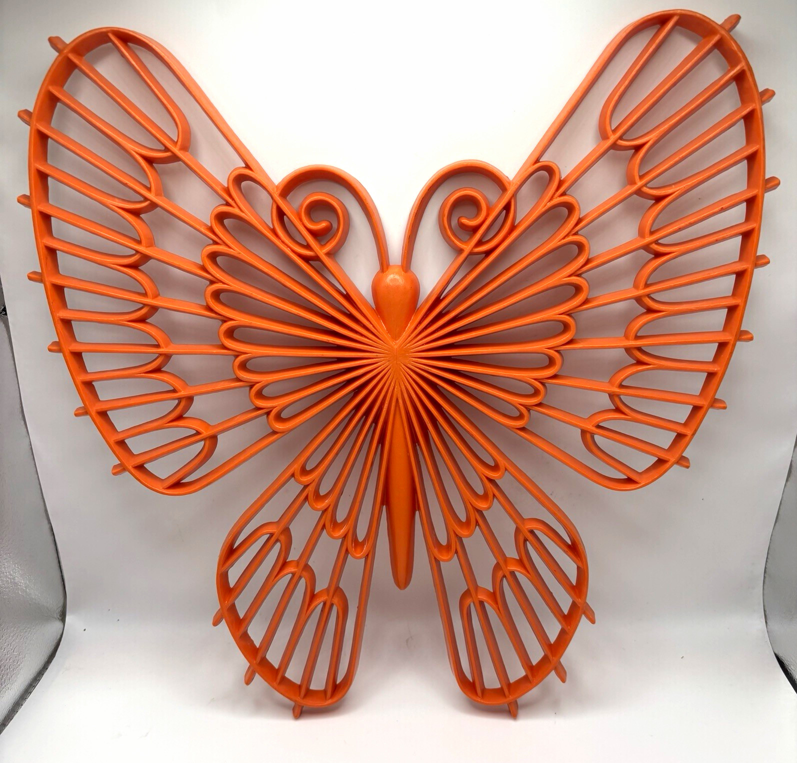 Vintage 70’s Orange Butterfly Wall Hanging MCM Burwood Products 1971 Boho Kitsch