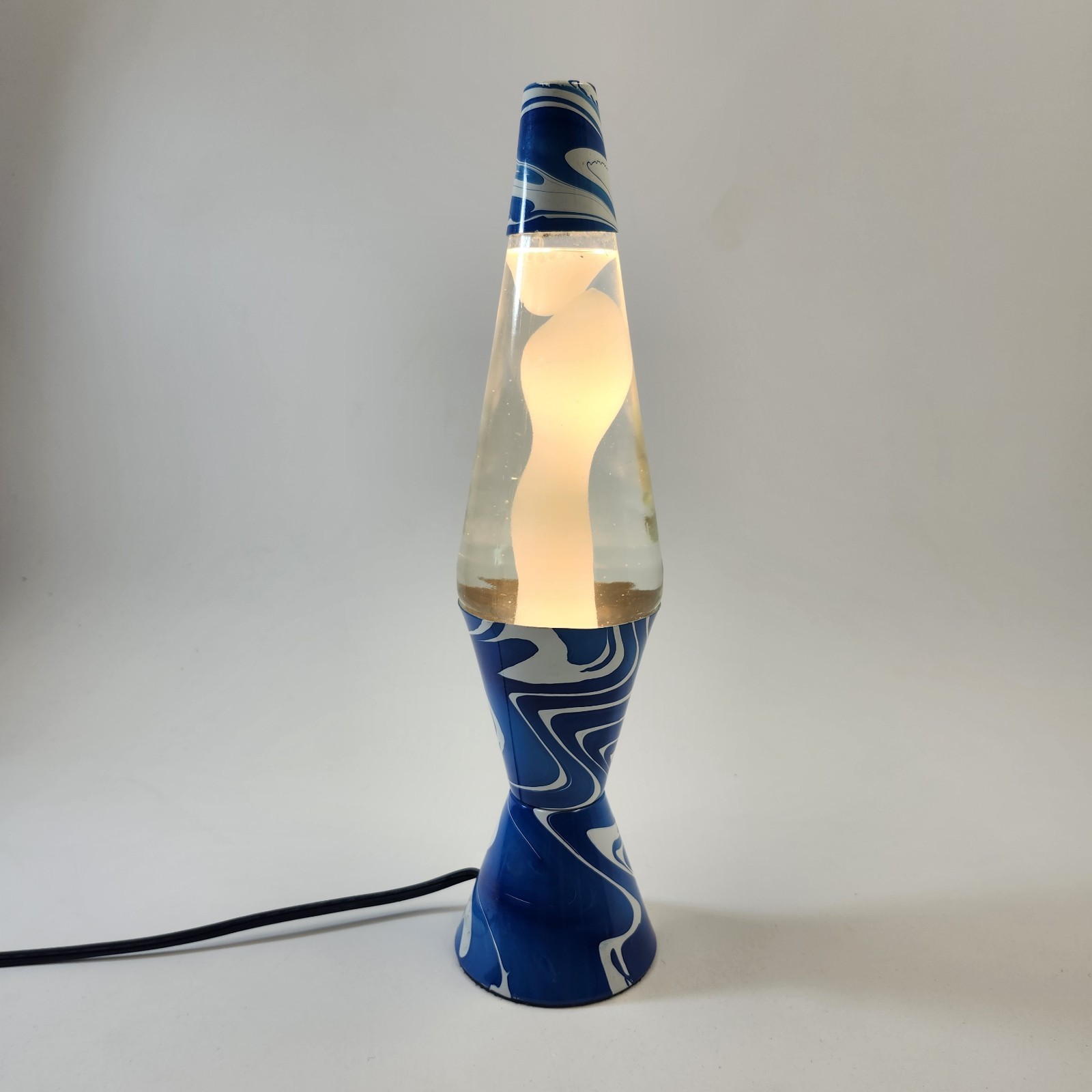Lava Lamp Vintage 1990s 200s Original Lite Blue White Psychedelic Swirl 16.5\