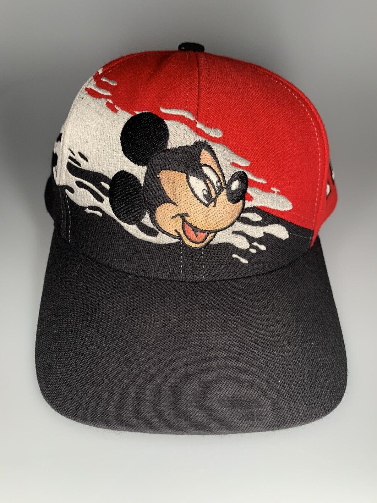 Vintage 90s Disney Mickey Mouse Splash Logo Snapback Hat Goofys Hat Co.