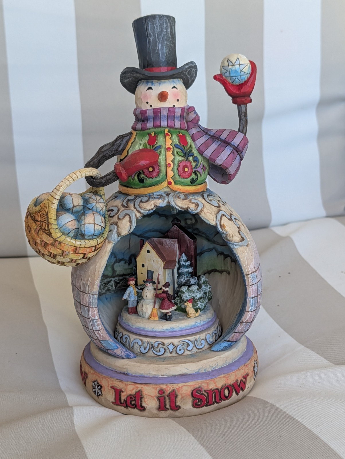 Jim Shore The Fun Just Snowballs #4009014 Lighted Revolving Musical 2007 Figure