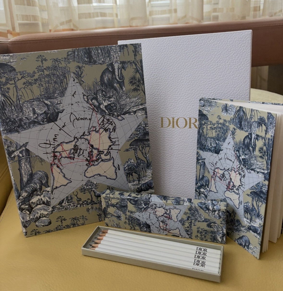 Dior Platinum VIP Gift Notebook & Pencils Exclusive Around the World Collectible