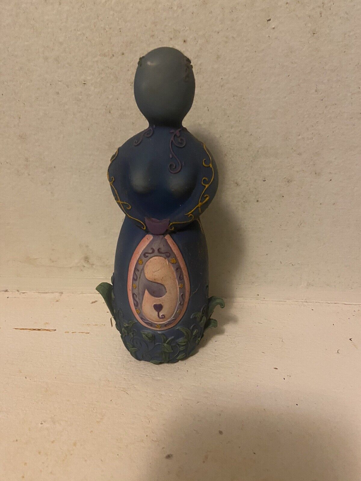 blue female ceramic decor