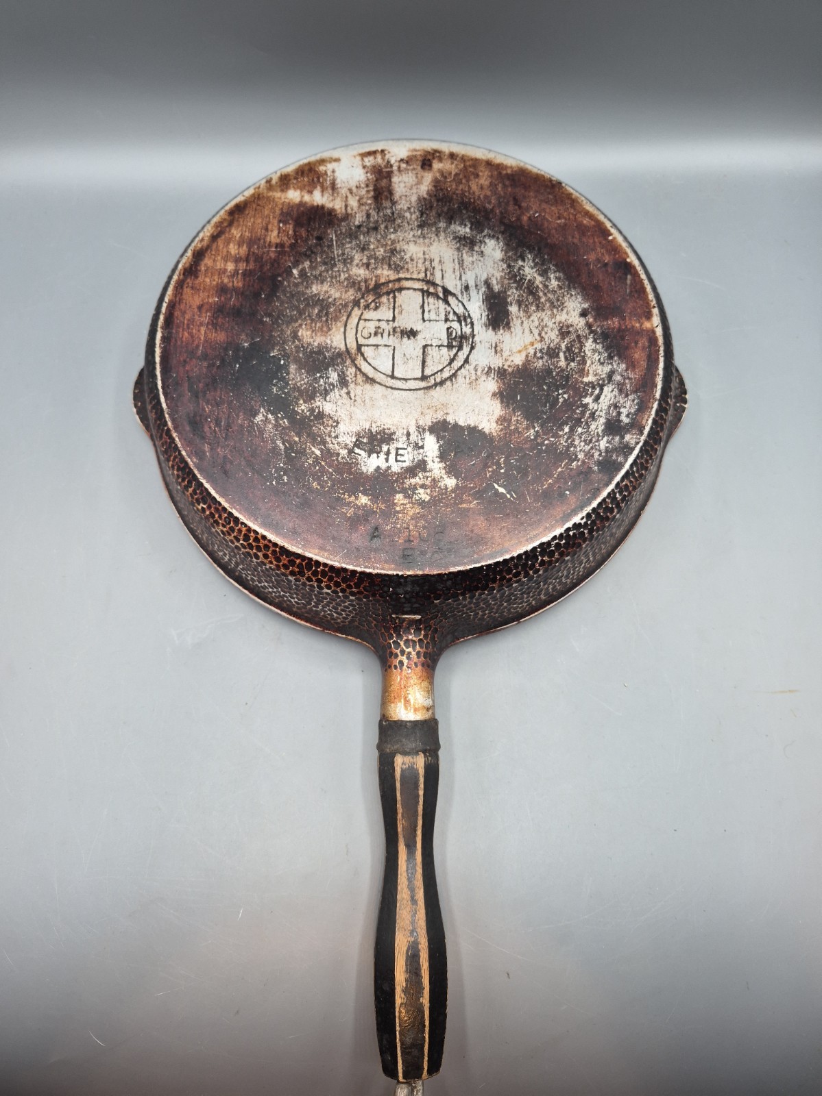 Vintage Griswold Aluminum #8 Wood Handle Erie PA Griswold Hammered Skillet