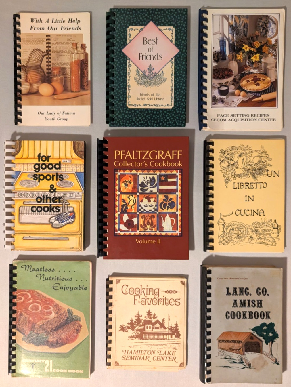 Vintage Cookbook Collection 9 Spiral Bound Recipe Books Vintage Kitchen Decor