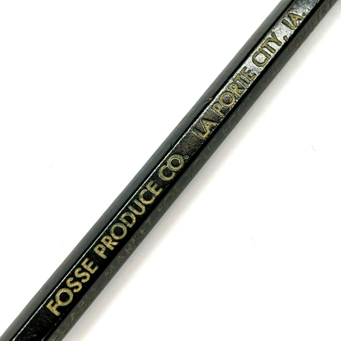 La Porte City, IA Fosse Produce Co Eggs Poultry Advertising Wood Pencil Vtg G19