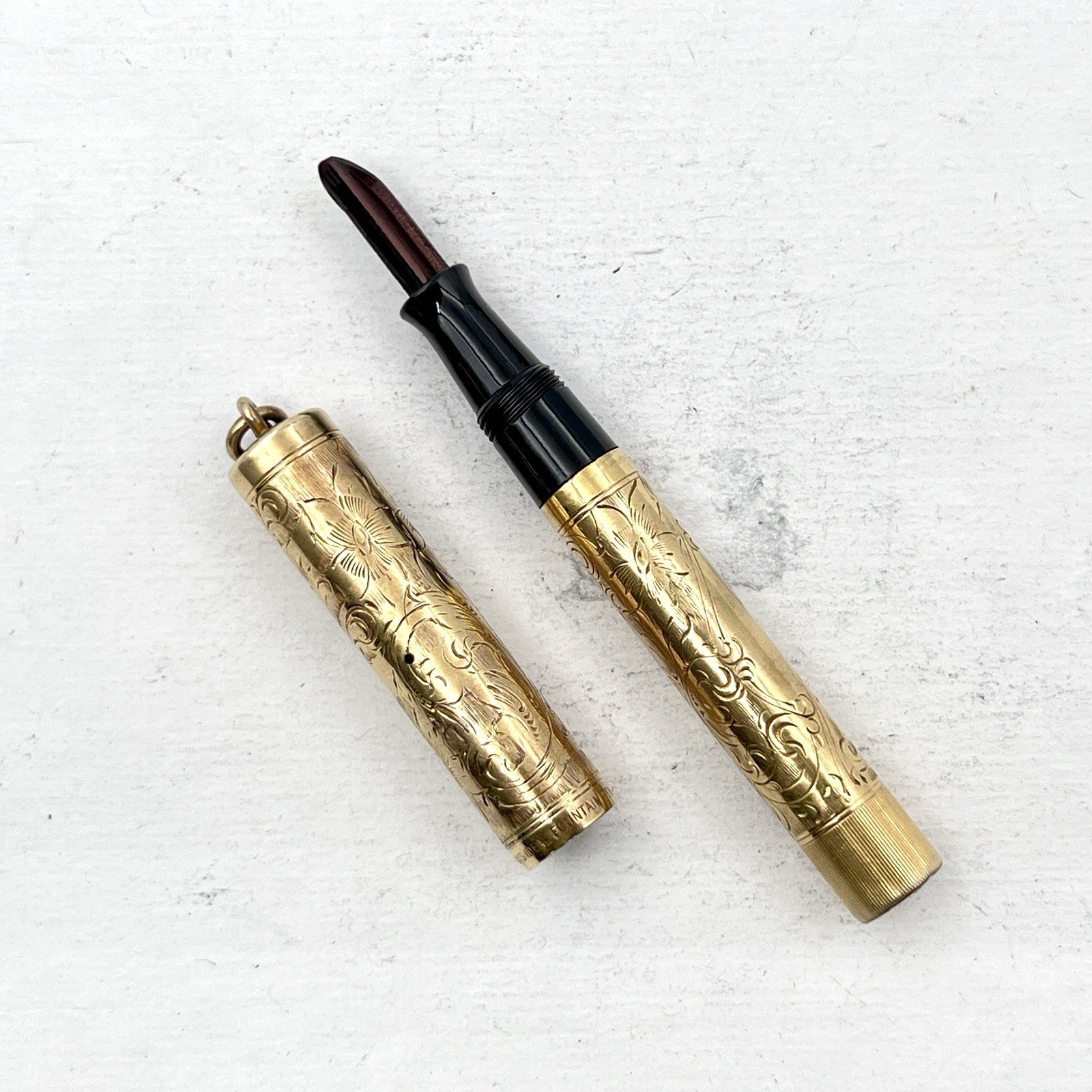 VTG Waterman 0512 1/2 VPSF Ring Top Fountain Pen Gold Filled Floral No Nib AS IS