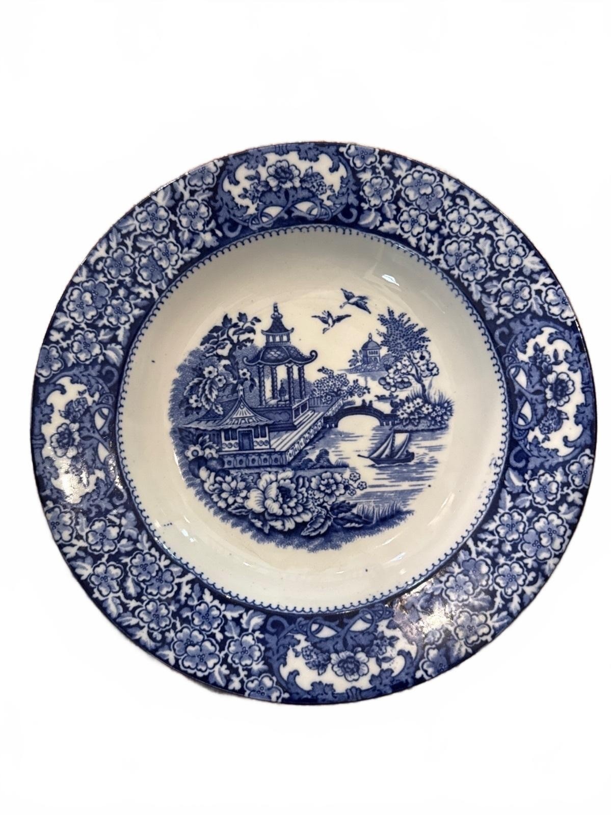Vintage Swinnertons Olde Alton Ware Blue and White Soup Bowl England c.1925-1930