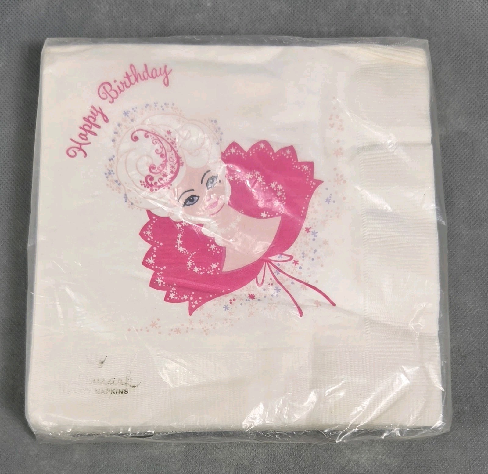 Vintage HALLMARK Happy Birthday PLANS A PARTY Pink Lady NAPKINS #49NK 159-2