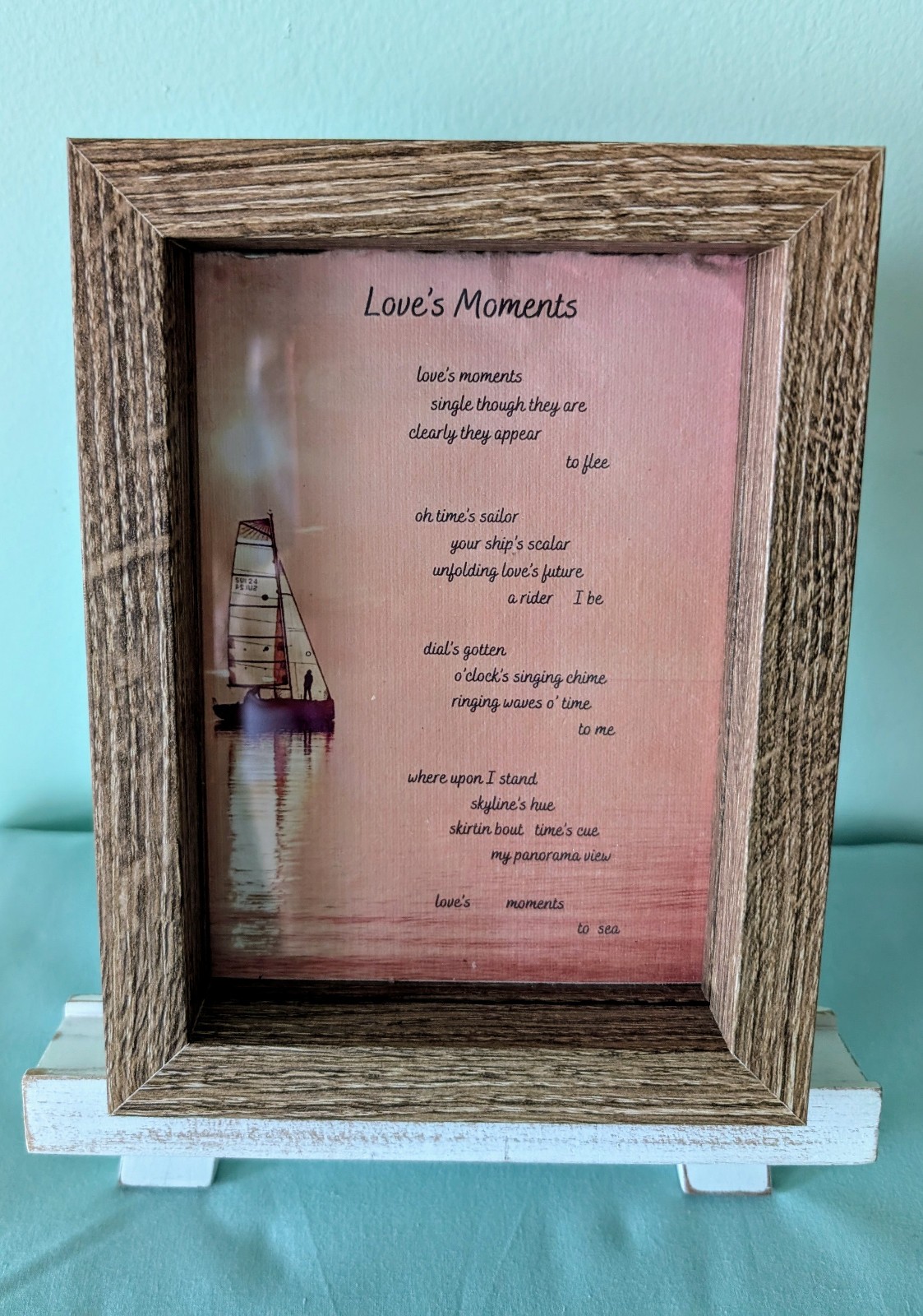 Original Love Poem 5x7 Shadow Box Nautical Art Anniversary Gift Decor