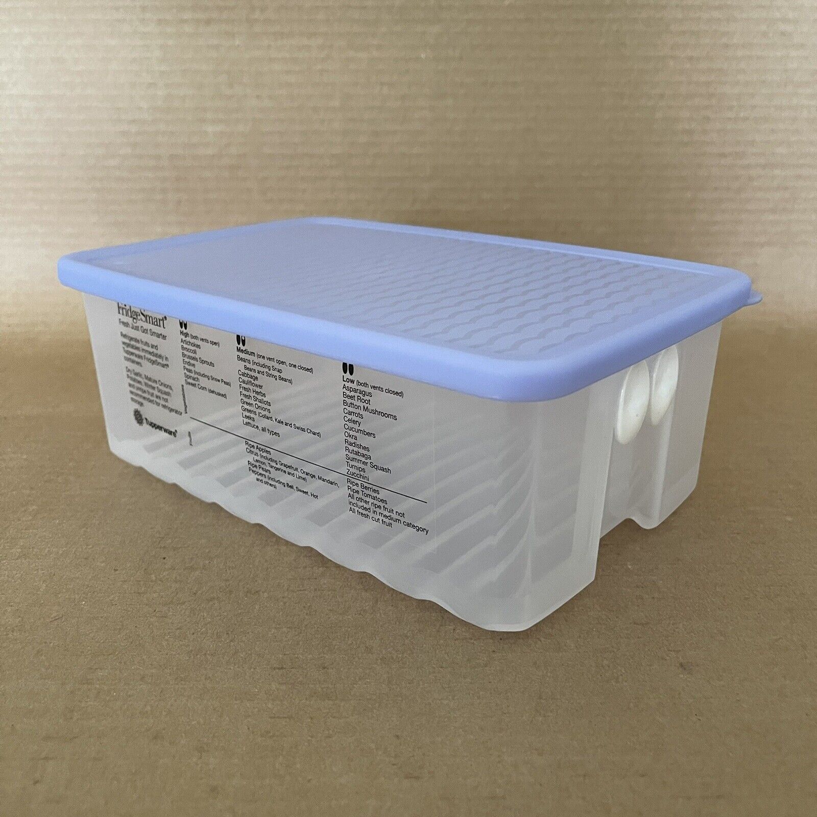 Tupperware Fridgesmart Medium 7 Cup Vented Veggie Keeper Container #3991 Blue